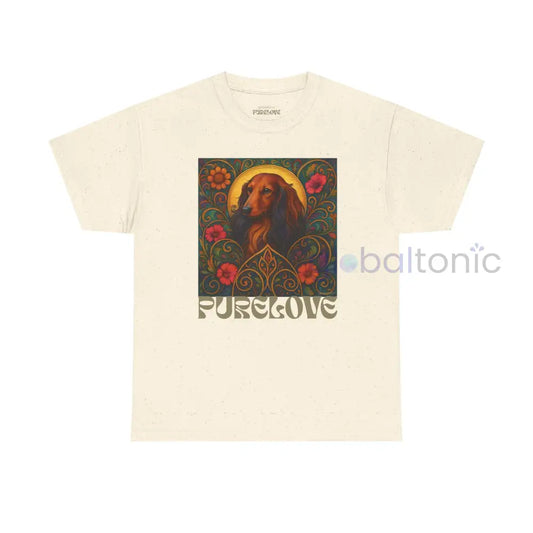 Dachshund Longhair Vintage Graphic T-Shirt – Unisex Cotton Tee for Dog Lovers Natural / S T-Shirt