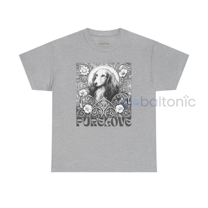Dachshund Longhair Vintage Unisex Cotton Tee for Dog Lovers (Black & White) Sport Grey / S T-Shirt