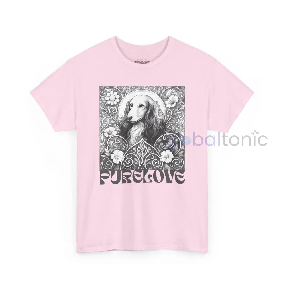 Dachshund Longhair Vintage Unisex Cotton Tee for Dog Lovers (Black & White) T-Shirt