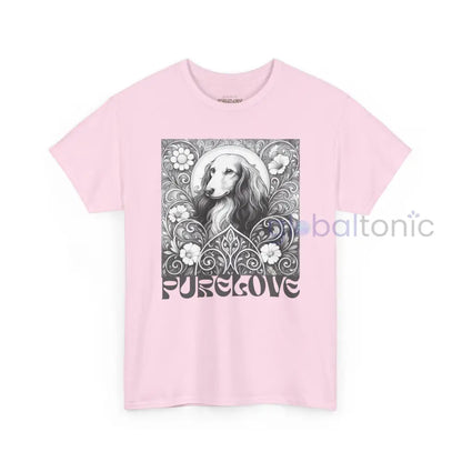 Dachshund Longhair Vintage Unisex Cotton Tee for Dog Lovers (Black & White) T-Shirt