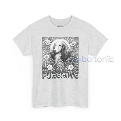 Dachshund Longhair Vintage Unisex Cotton Tee for Dog Lovers (Black & White) T-Shirt