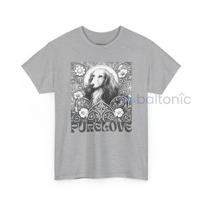 Dachshund Longhair Vintage Unisex Cotton Tee for Dog Lovers (Black & White) T-Shirt