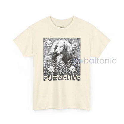 Dachshund Longhair Vintage Unisex Cotton Tee for Dog Lovers (Black & White) T-Shirt