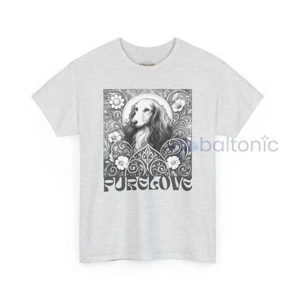 Dachshund Longhair Vintage Unisex Cotton Tee for Dog Lovers (Black & White) T-Shirt