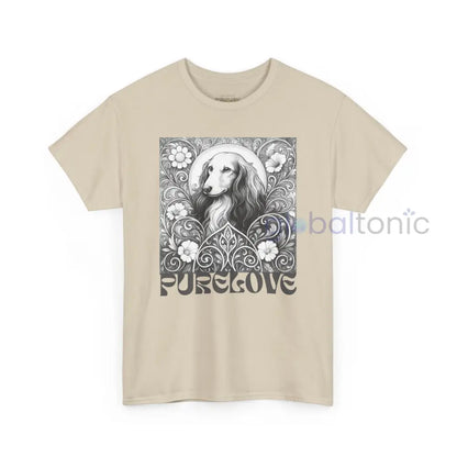 Dachshund Longhair Vintage Unisex Cotton Tee for Dog Lovers (Black & White) T-Shirt