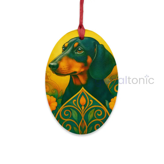 Dachshund Magnetic Wooden Ornament – Christmas Decoration & Dog Lover Gift Oval / One Size Home Decor