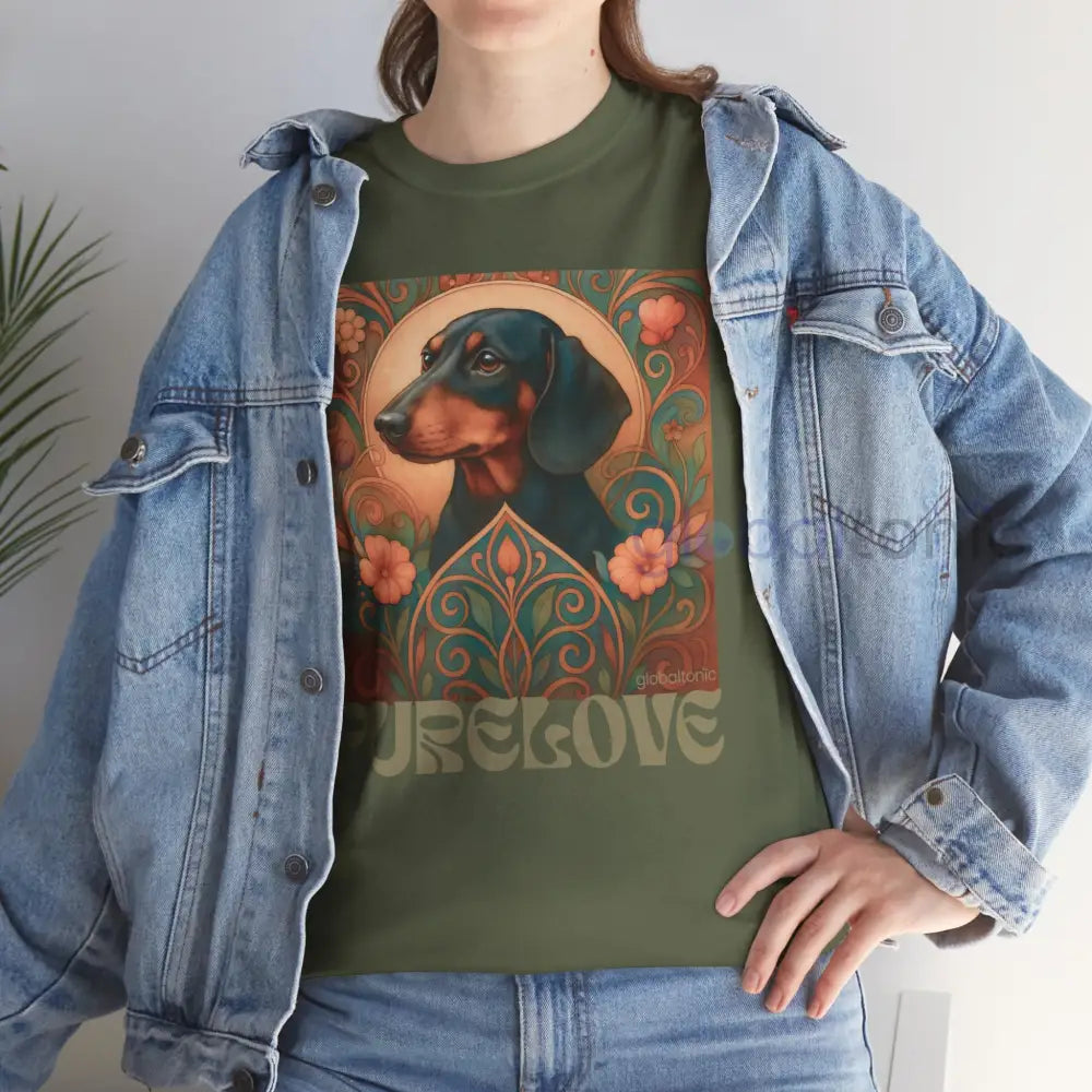 Dachshund Shorthair Vintage Graphic T-shirt - Unisex Cotton Tee for Dog Lovers T-Shirt