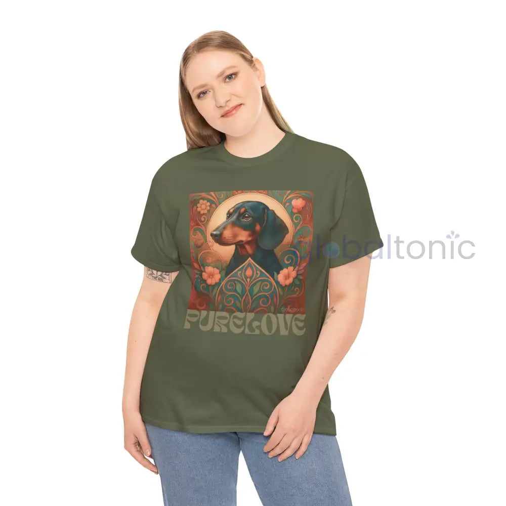 Dachshund Shorthair Vintage Graphic T-shirt - Unisex Cotton Tee for Dog Lovers T-Shirt