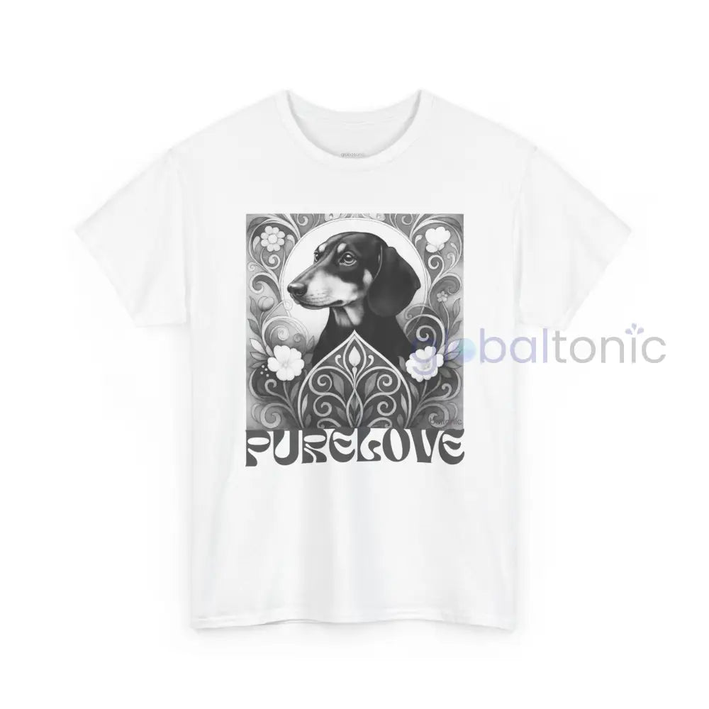 Dachshund Shorthair Vintage Unisex Cotton Tee for Dog Lovers (Black & White) T-Shirt