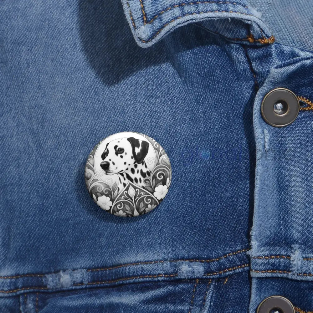 Dalmatian Dog Pin Button (Black & White) - Vintage Design Gift for Dog Lovers Accessories