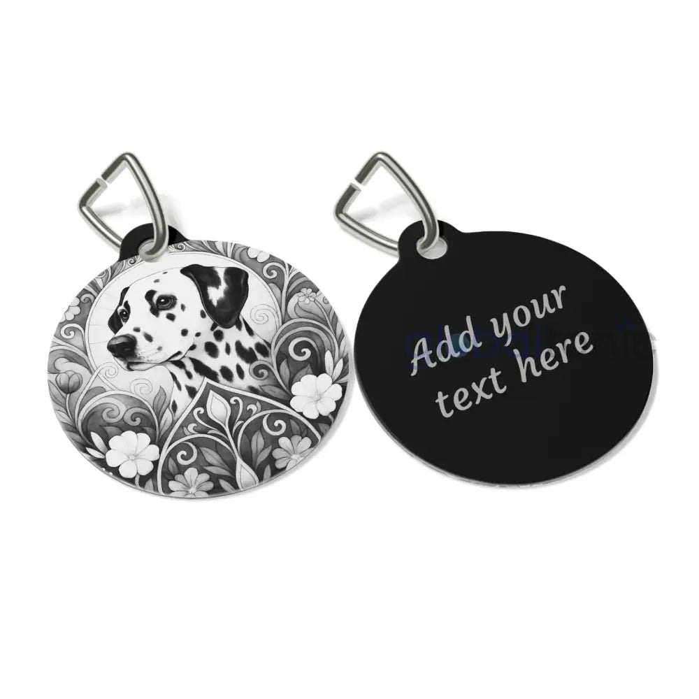 Dalmatian Dog Tag (Black & White) - Vintage Design Gift for Dog Lovers & Pet Owners 1’’ Pets