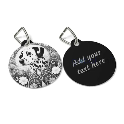 Dalmatian Dog Tag (Black & White) - Vintage Design Gift for Dog Lovers & Pet Owners 1’’ Pets
