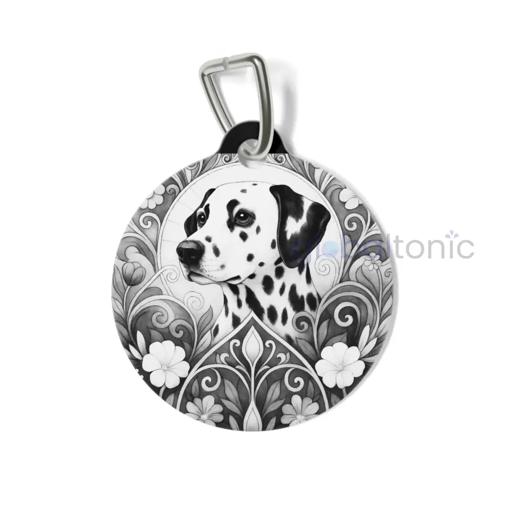 Dalmatian Dog Tag (Black & White) - Vintage Design Gift for Dog Lovers & Pet Owners 1’’ Pets