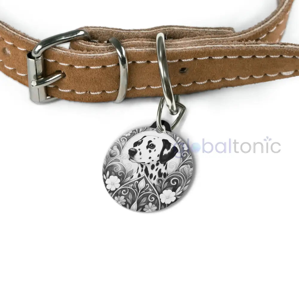 Dalmatian Dog Tag (Black & White) - Vintage Design Gift for Dog Lovers & Pet Owners 1’’ Pets