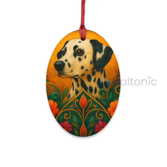 Dalmatian Custom Wooden Magnet Ornament – Christmas Decoration & Dog Lover Gift Oval / One Size Home Decor