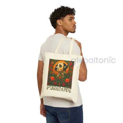 Dalmatian Vintage Dog Lovers Cotton Canvas Tote Bag - Unique Artistic Durable Bags