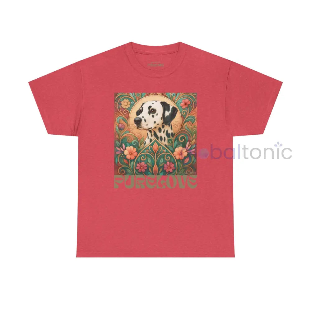 Dalmatian Vintage Graphic T-shirt - Unisex Cotton Tee for Dog Lovers Heather Red / S T-Shirt