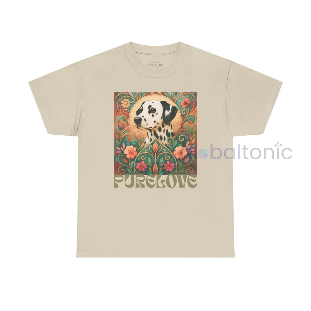 Dalmatian Vintage Graphic T-shirt - Unisex Cotton Tee for Dog Lovers Sand / S T-Shirt
