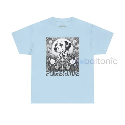 Dalmatian Vintage Unisex Cotton Tee for Dog Lovers (Black & White) Light Blue / S T-Shirt