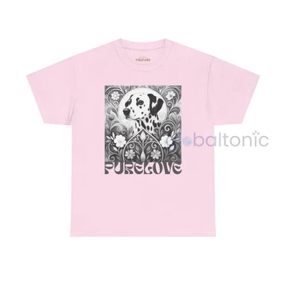 Dalmatian Vintage Unisex Cotton Tee for Dog Lovers (Black & White) Light Pink / S T-Shirt