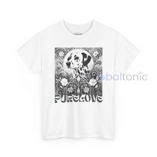 Dalmatian Vintage Unisex Cotton Tee for Dog Lovers (Black & White) White / S T-Shirt