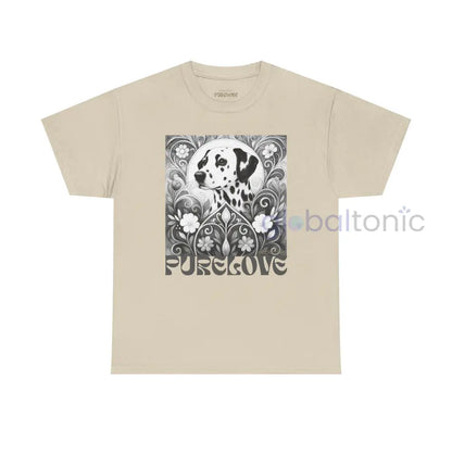 Dalmatian Vintage Unisex Cotton Tee for Dog Lovers (Black & White) Sand / S T-Shirt