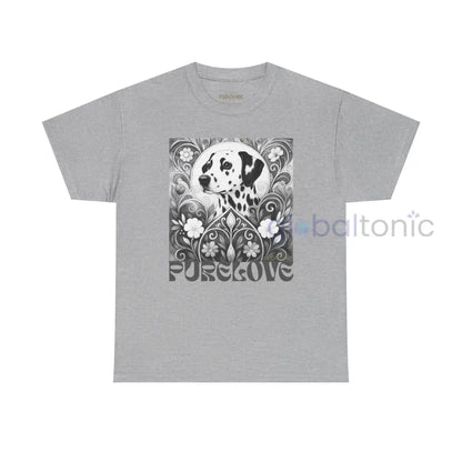 Dalmatian Vintage Unisex Cotton Tee for Dog Lovers (Black & White) Sport Grey / S T-Shirt