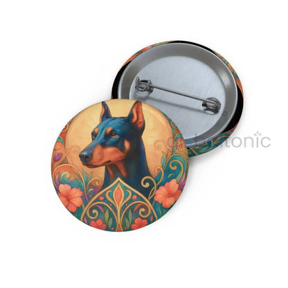 Doberman Dog Pin Button - Vintage Design Gift for Dog Lovers 1.25’’ Accessories