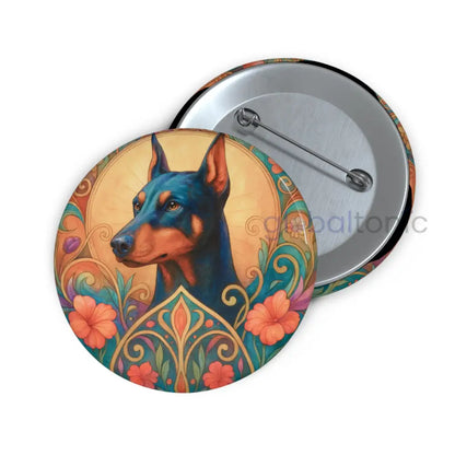 Doberman Dog Pin Button - Vintage Design Gift for Dog Lovers 2.25’’ Accessories