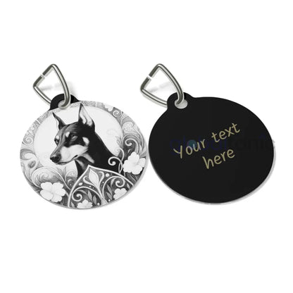 Doberman Dog Tag (Black & White) - Vintage Design Gift for Dog Lovers & Pet Owners 1’’ Pets