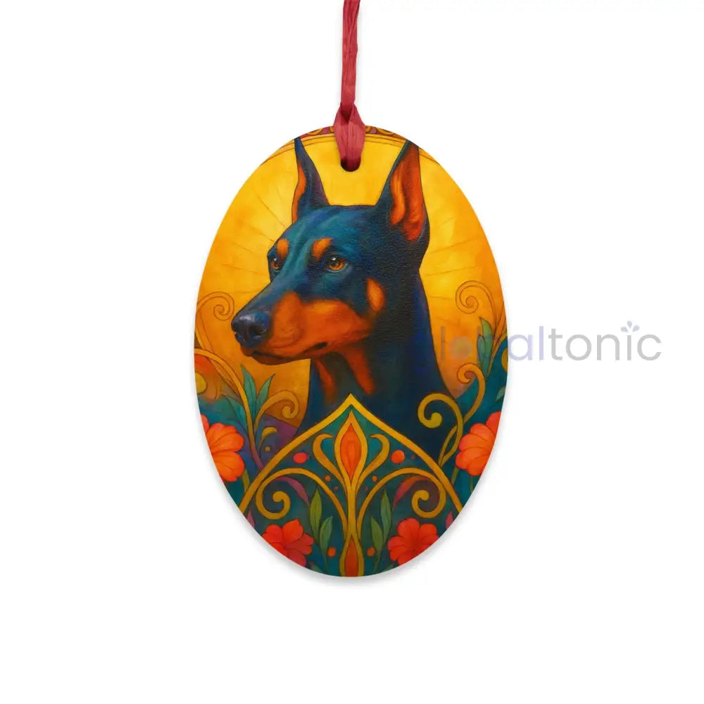 Doberman Custom Wooden Ornament – Christmas Decoration & Pet Lover Gift Oval / One Size Home Decor