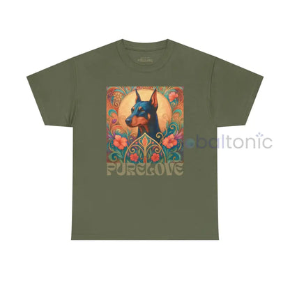 Doberman Vintage Graphic T-shirt - Unisex Cotton Tee for Dog Lovers Military Green / S T-Shirt