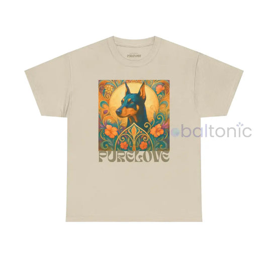 Doberman Vintage Graphic T-shirt - Unisex Cotton Tee for Dog Lovers Sand / S T-Shirt
