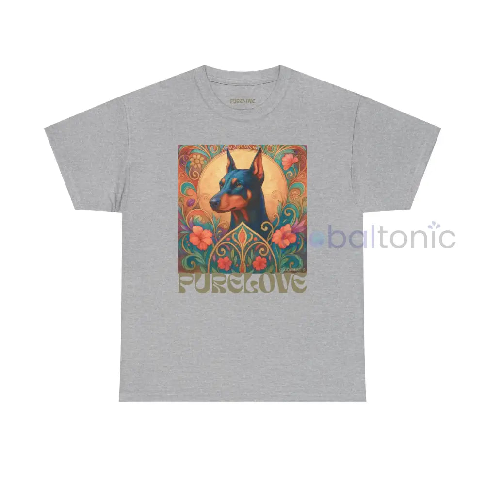 Doberman Vintage Graphic T-shirt - Unisex Cotton Tee for Dog Lovers Sport Grey / S T-Shirt
