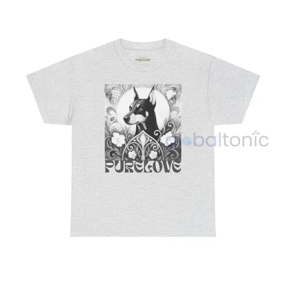 Doberman Vintage Unisex Cotton Tee for Dog Lovers (Black & White) Ash / S T-Shirt