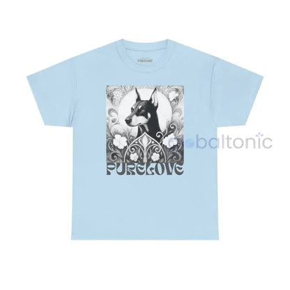 Doberman Vintage Unisex Cotton Tee for Dog Lovers (Black & White) Light Blue / S T-Shirt