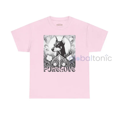 Doberman Vintage Unisex Cotton Tee for Dog Lovers (Black & White) Light Pink / S T-Shirt