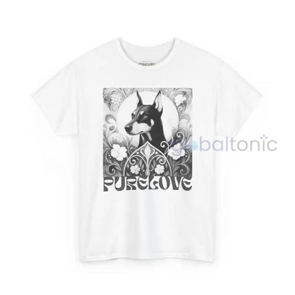 Doberman Vintage Unisex Cotton Tee for Dog Lovers (Black & White) White / S T-Shirt
