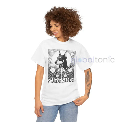 Doberman Vintage Unisex Cotton Tee for Dog Lovers (Black & White) T-Shirt