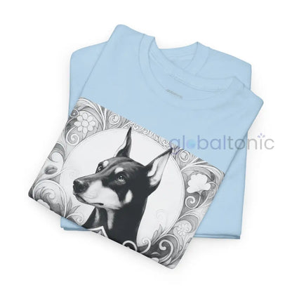 Doberman Vintage Unisex Cotton Tee for Dog Lovers (Black & White) T-Shirt
