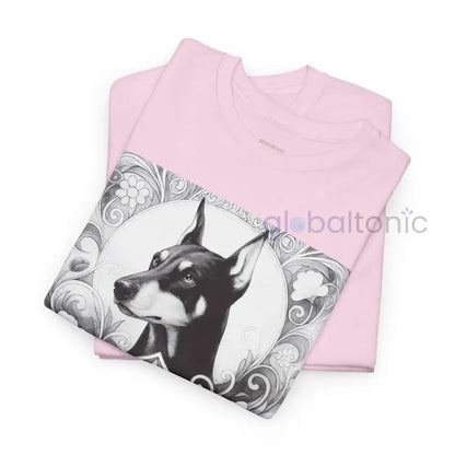 Doberman Vintage Unisex Cotton Tee for Dog Lovers (Black & White) T-Shirt
