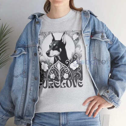 Doberman Vintage Unisex Cotton Tee for Dog Lovers (Black & White) T-Shirt