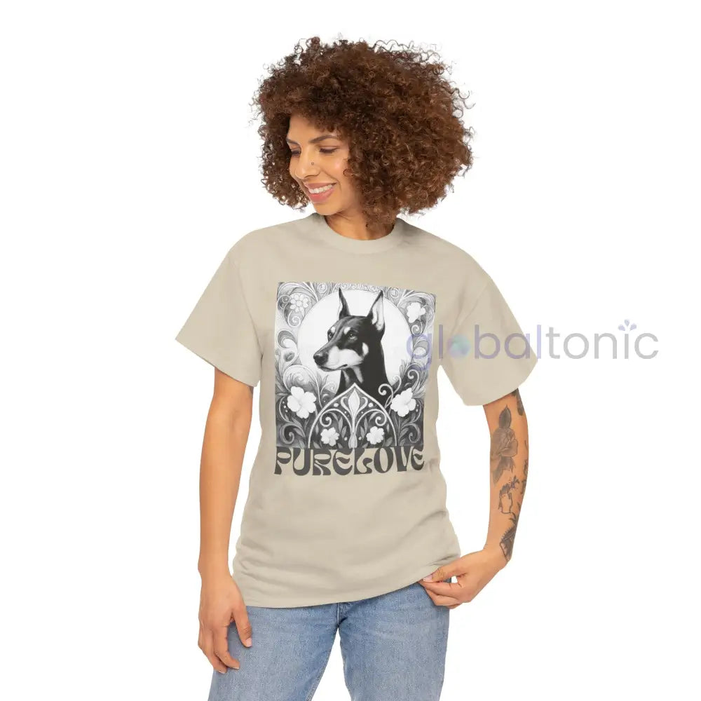 Doberman Vintage Unisex Cotton Tee for Dog Lovers (Black & White) T-Shirt