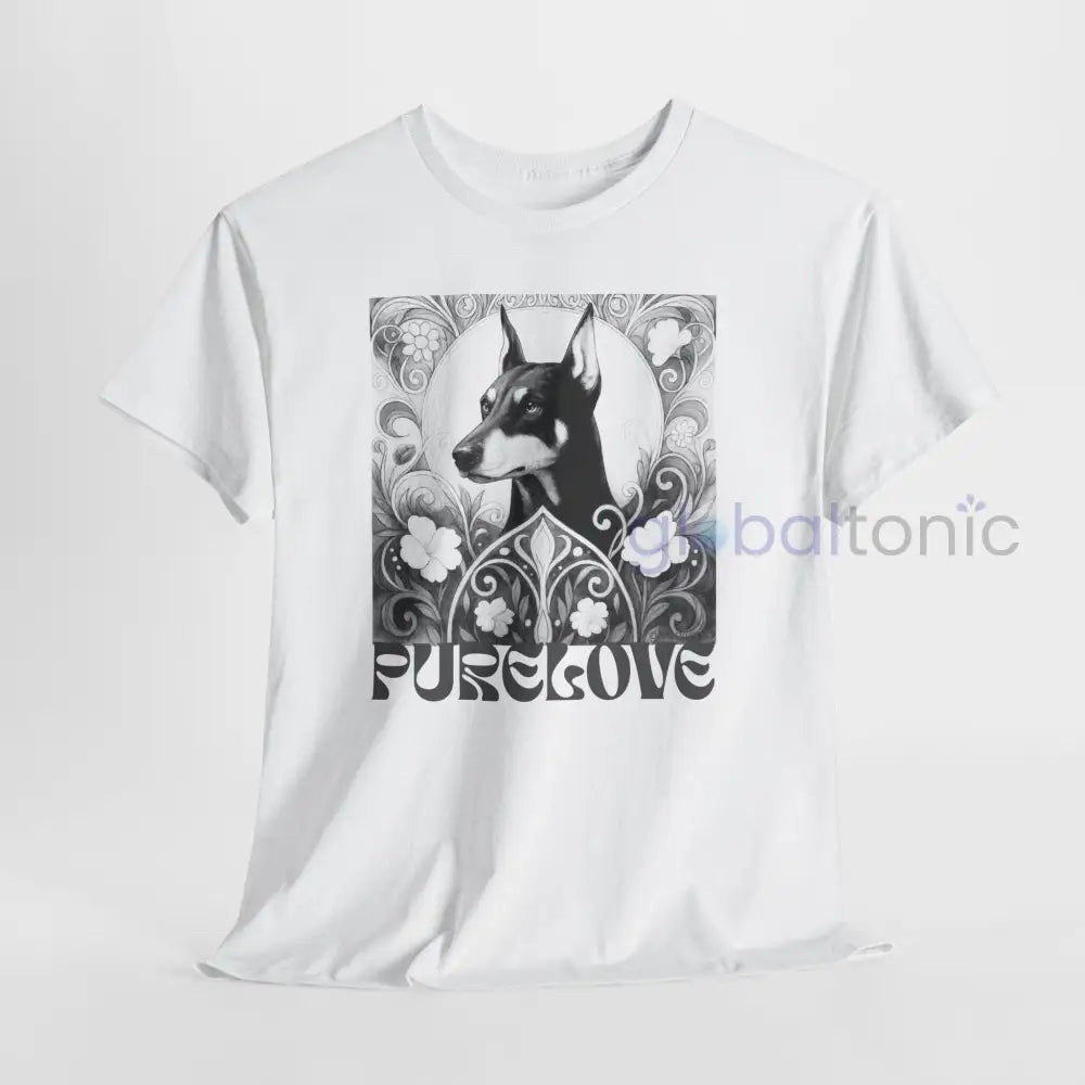 Doberman Vintage Unisex Cotton Tee for Dog Lovers (Black & White) T-Shirt