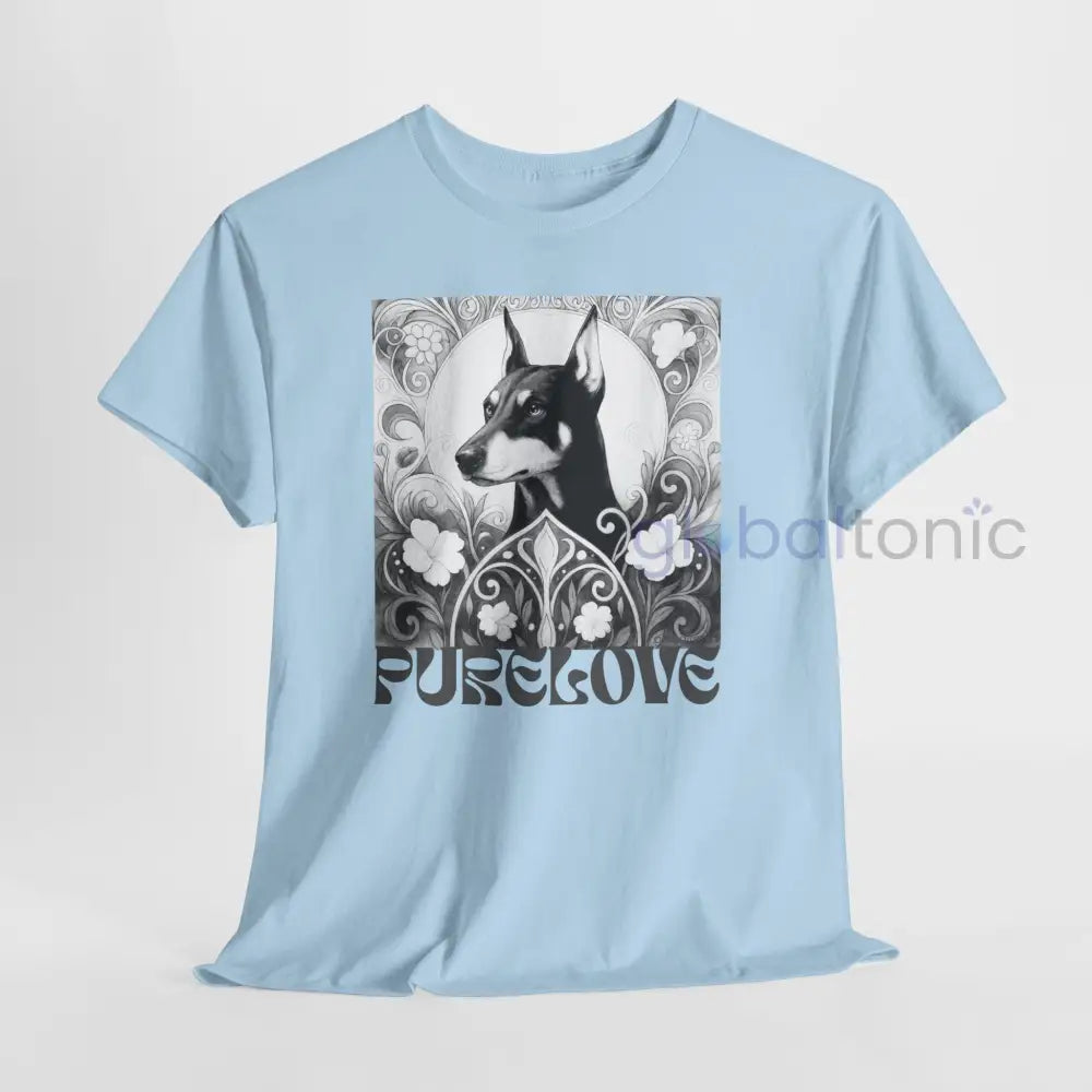 Doberman Vintage Unisex Cotton Tee for Dog Lovers (Black & White) T-Shirt