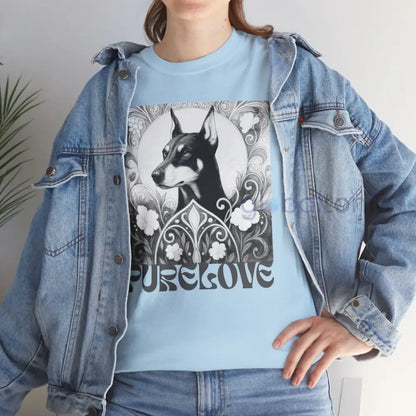 Doberman Vintage Unisex Cotton Tee for Dog Lovers (Black & White) T-Shirt