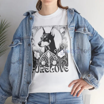 Doberman Vintage Unisex Cotton Tee for Dog Lovers (Black & White) T-Shirt