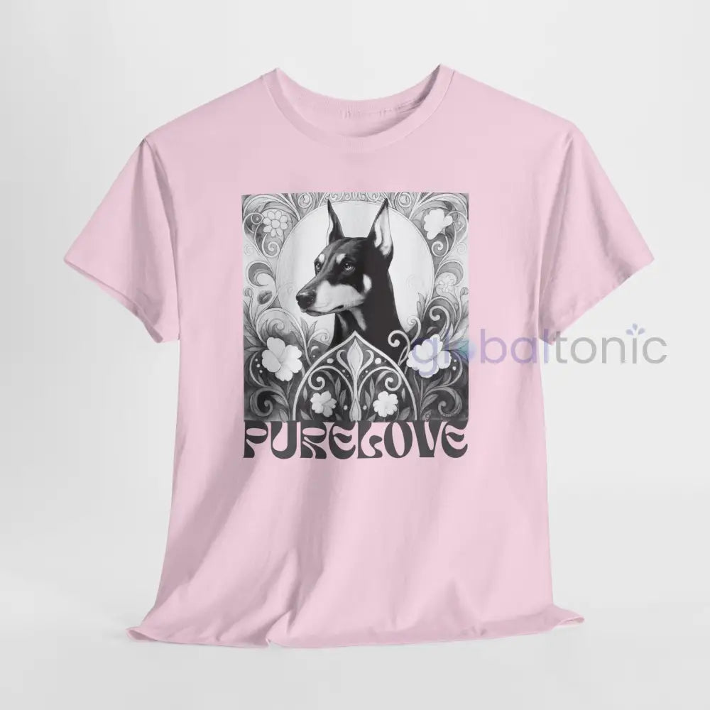 Doberman Vintage Unisex Cotton Tee for Dog Lovers (Black & White) T-Shirt