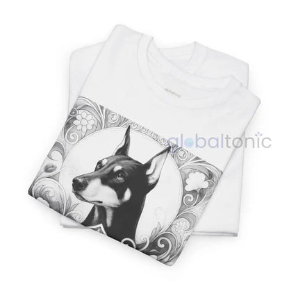 Doberman Vintage Unisex Cotton Tee for Dog Lovers (Black & White) T-Shirt
