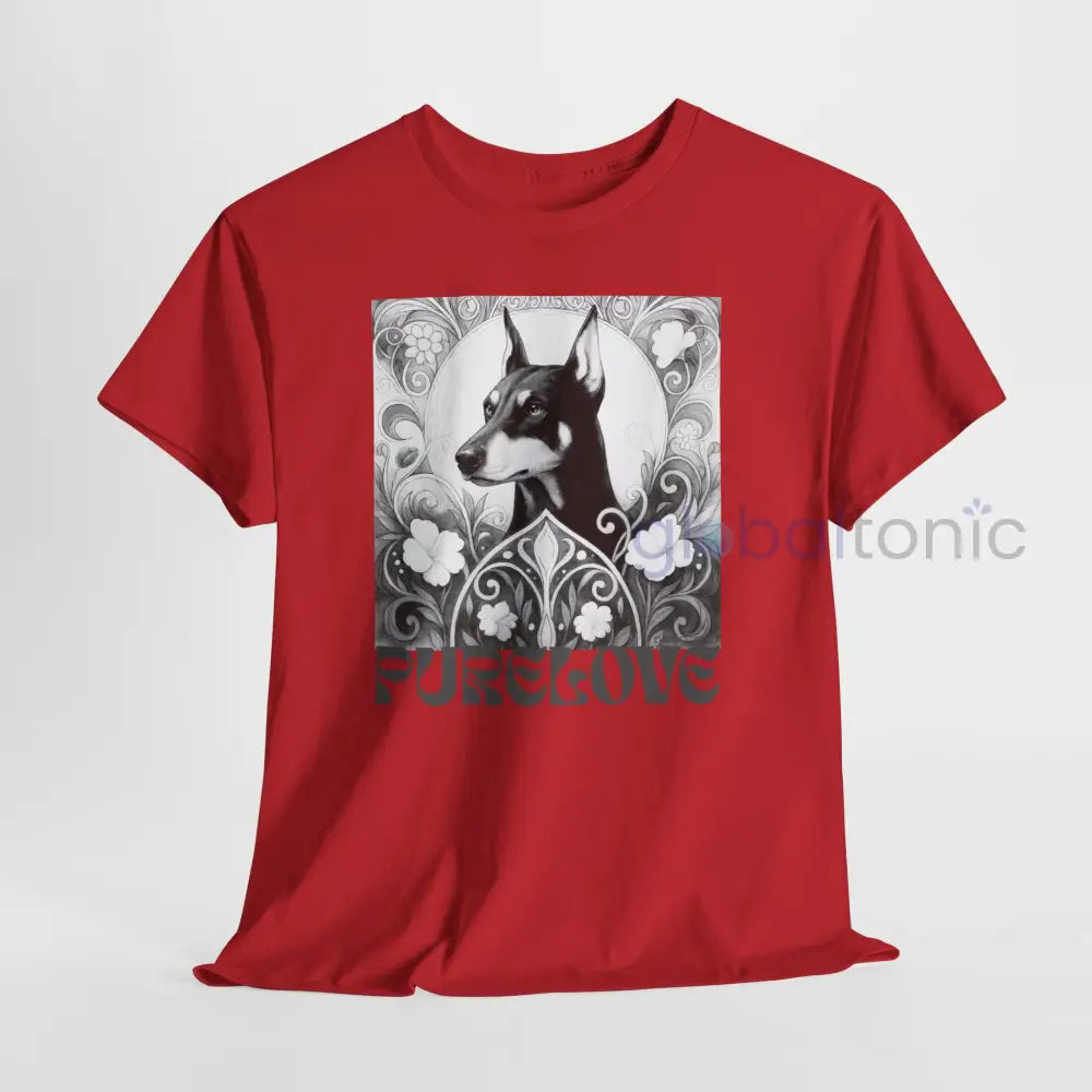 Doberman Vintage Unisex Cotton Tee for Dog Lovers (Black & White) T-Shirt
